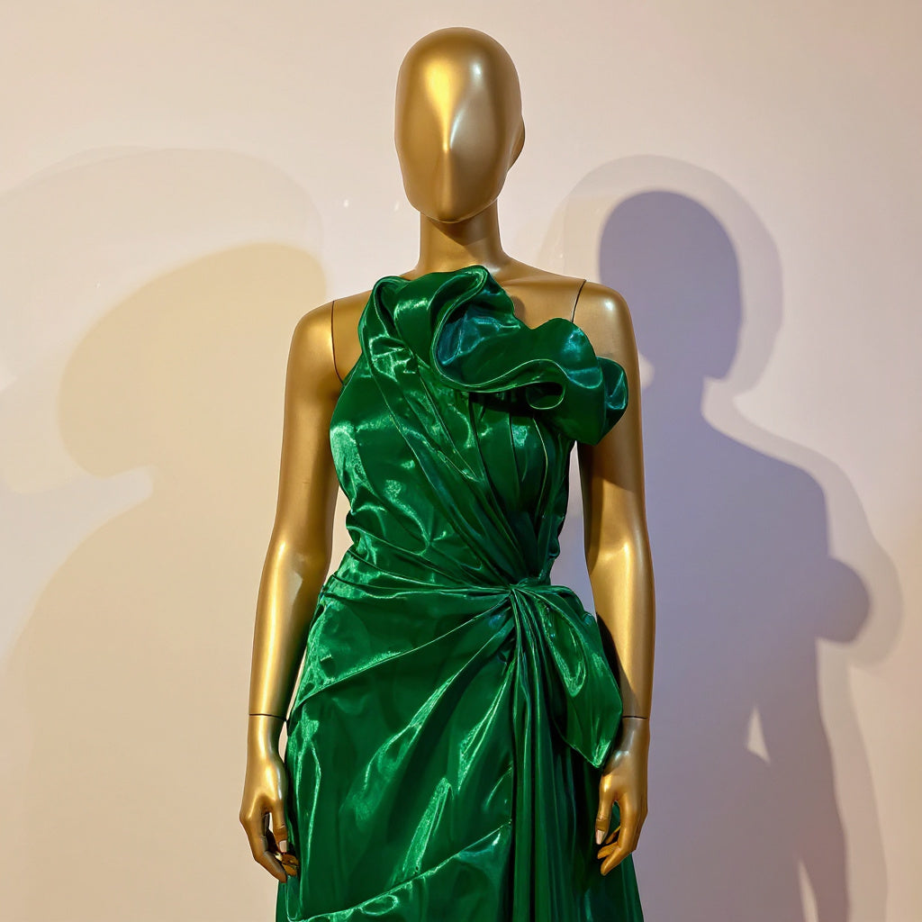 Emerald Green Draped Gown