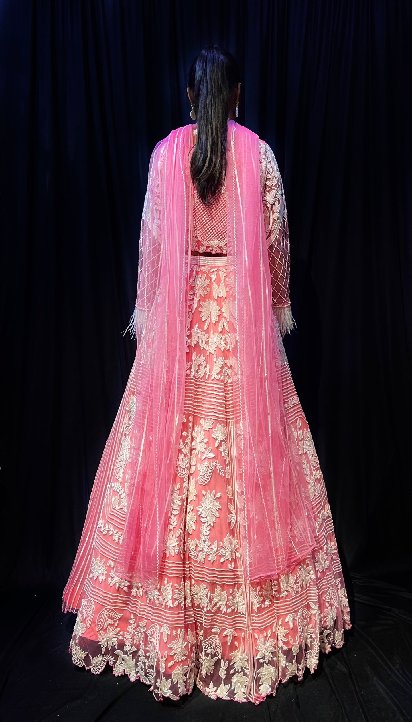 Pink Embroidered Lehenga