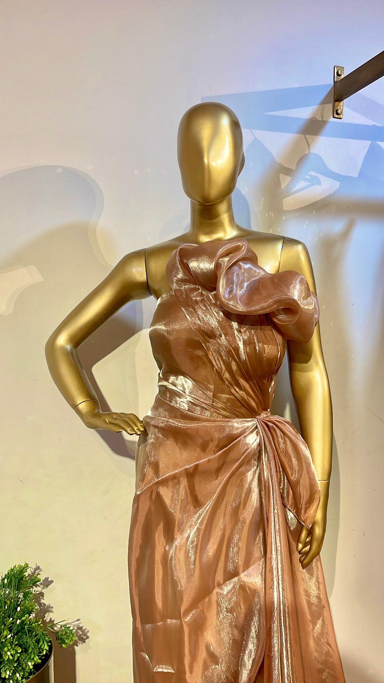 Champagne Gold Draped Gown