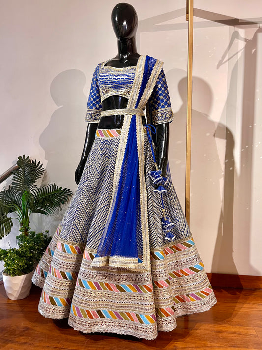 Royal Blue Gotta Embroidered Lehenga