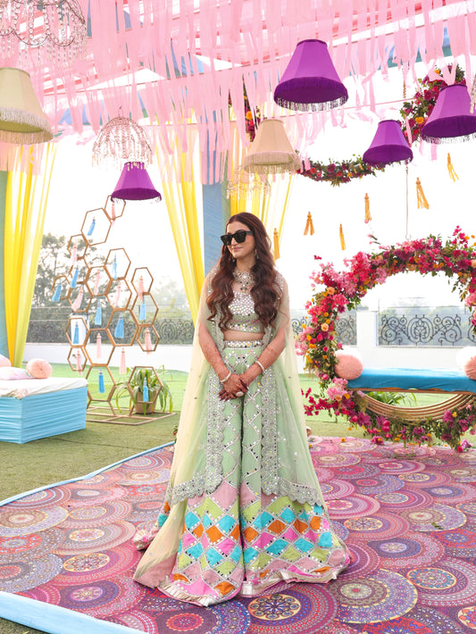 Multicolor Embroidered Sharara Set