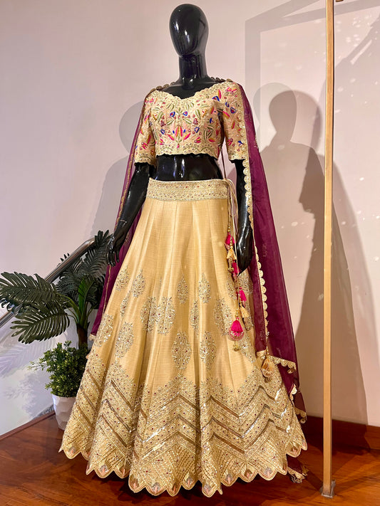 Gold Embroidered Classic Lehenga