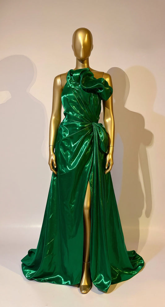 Emerald Green Draped Gown