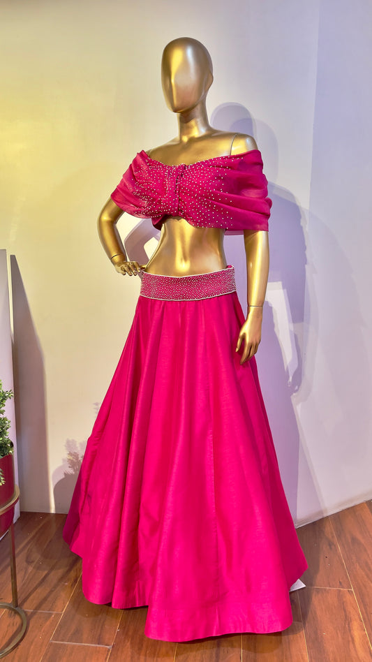 Hot Pink Fuion Lehenga