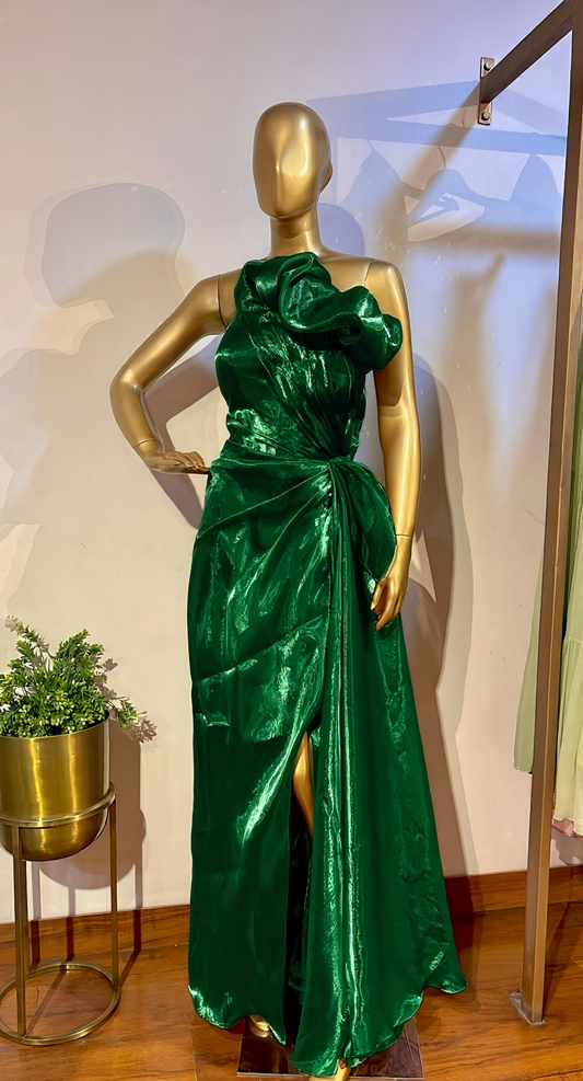 Emerald Green Draped Gown